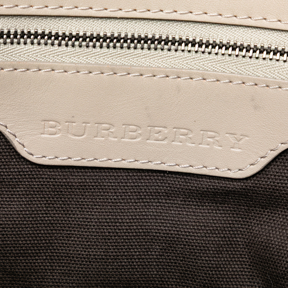 Pre-Loved Burberry Smoked Check Coated Canvas Handbag - Picture 5 of 7